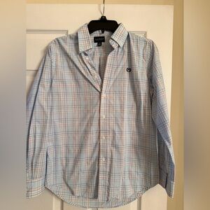 Ralph Lauren Big Boys Light Blue and Orange Plaid Shirt